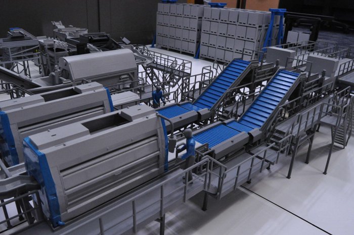 3D打印縮放等比例模型(庫)解決企業(yè)生產(chǎn)線復(fù)雜問題,3D打印出生產(chǎn)線模型展示圖