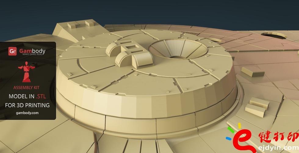 [超清圖集]<<星球大戰之原力覺醒>>千年隼號飛船3D打印作品欣賞(附模型下載地址)