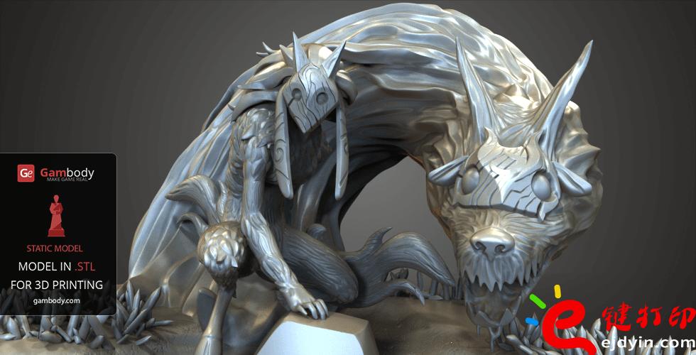 [超精致多圖]3D打印精致游戲動漫人物模型手板作品欣賞(帶下載地址)